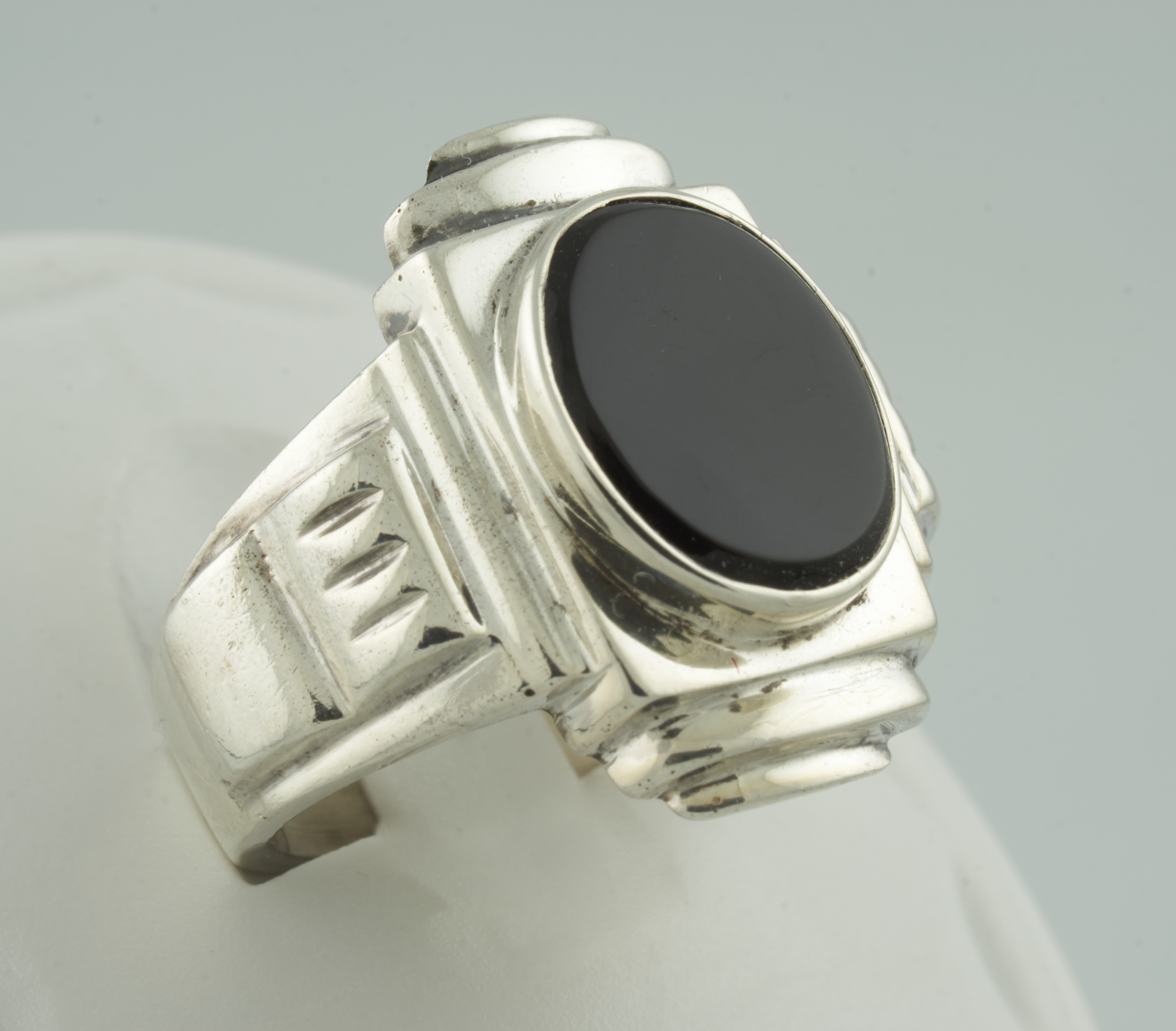 Round Onyx Ring in Sterling Silver - QVC4Diva